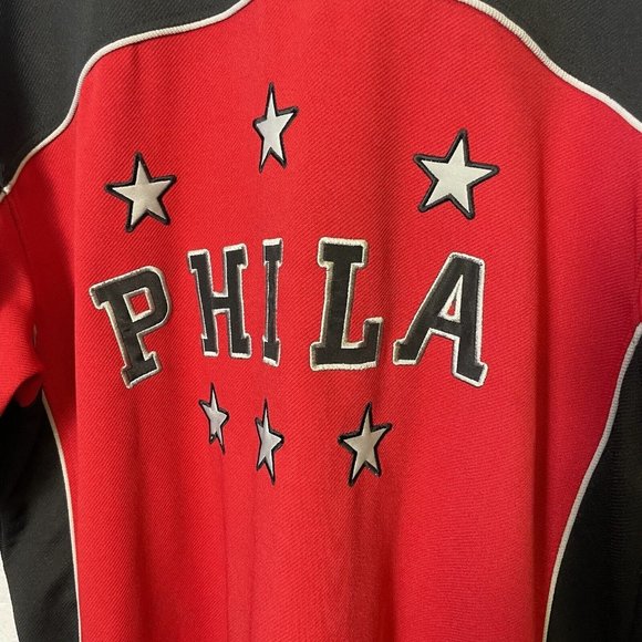 Philadelphia 76ers Shooting Jersey Mens 2XL Red Snap Embroidered Basketball - Picture 7 of 9